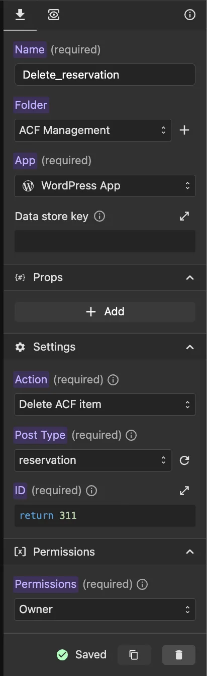 Delete item