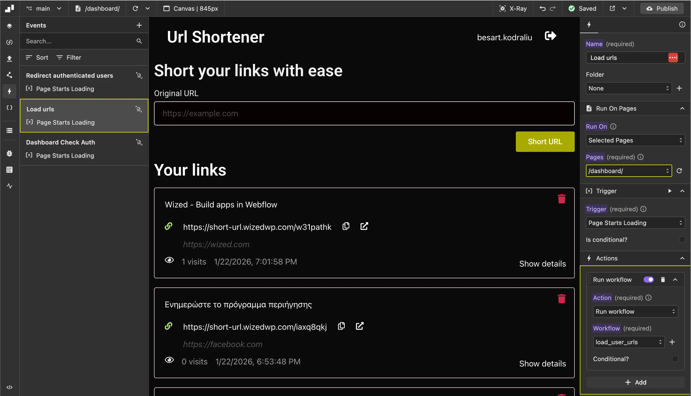 Load event example