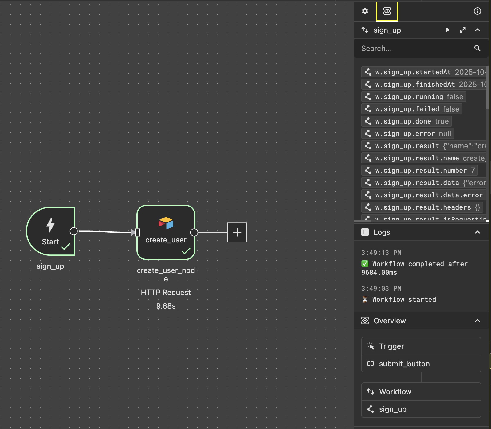Overview Panel Button