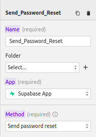 Password reset Supabase