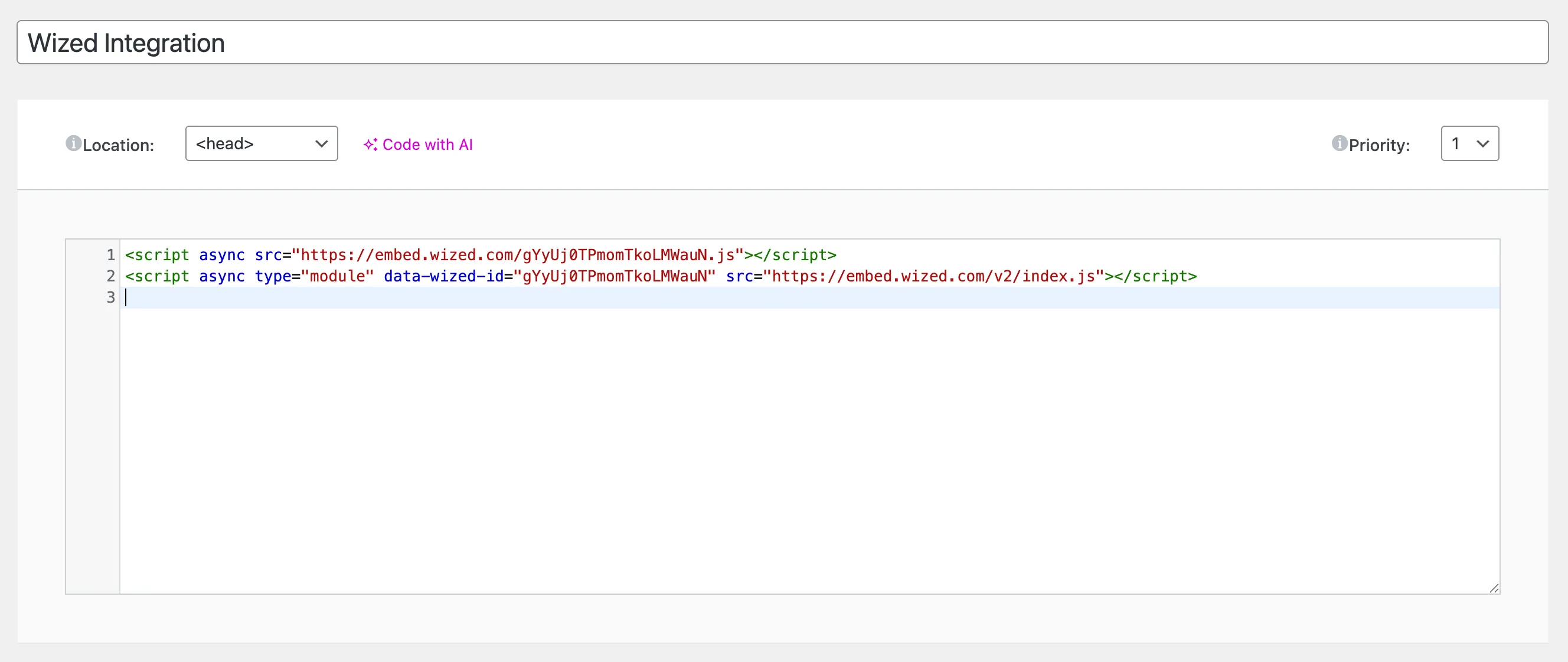 Wized script