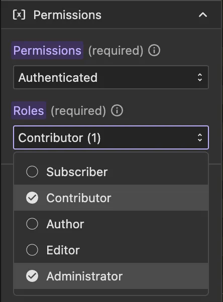 Request permissions