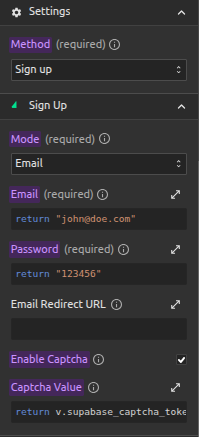 Supabase Sign Up Request With Captcha Enabled