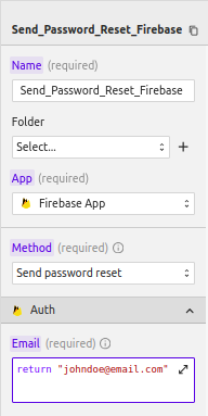Send password reset Firebase