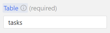 Specifying a table