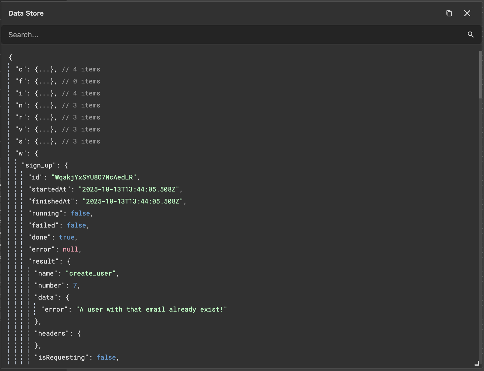 Workflow data