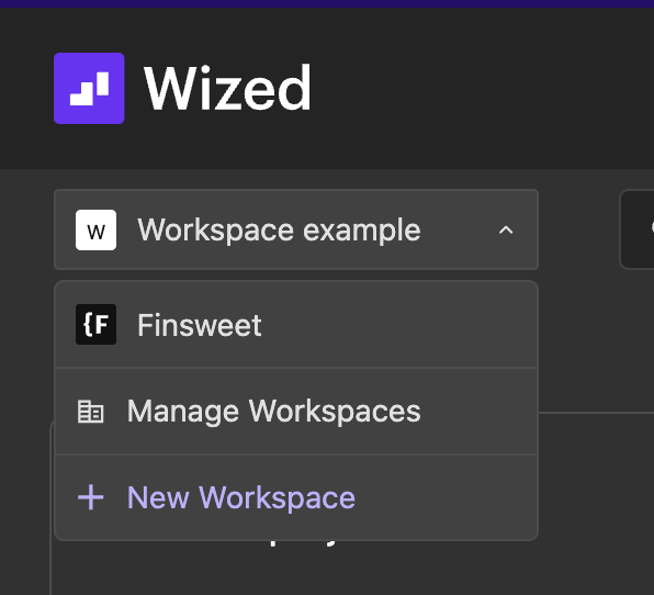 Workspace Selector Dropdown
